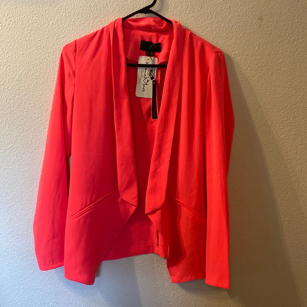 NWT Solemio bright pink blazer size small